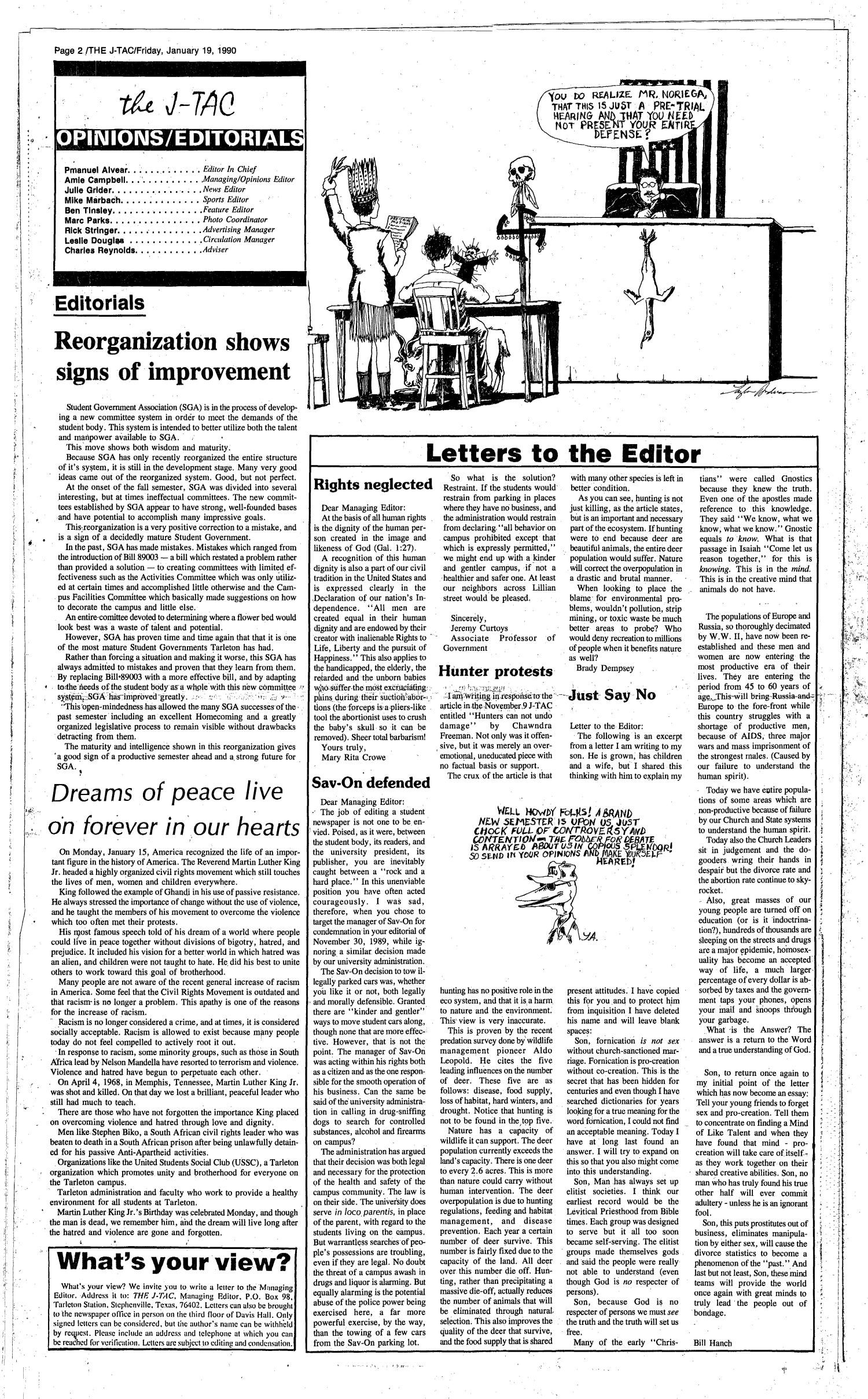 The J-TAC (Stephenville, Tex.), Ed. 1 Friday, January 19, 1990
                                                
                                                    [Sequence #]: 2 of 10
                                                