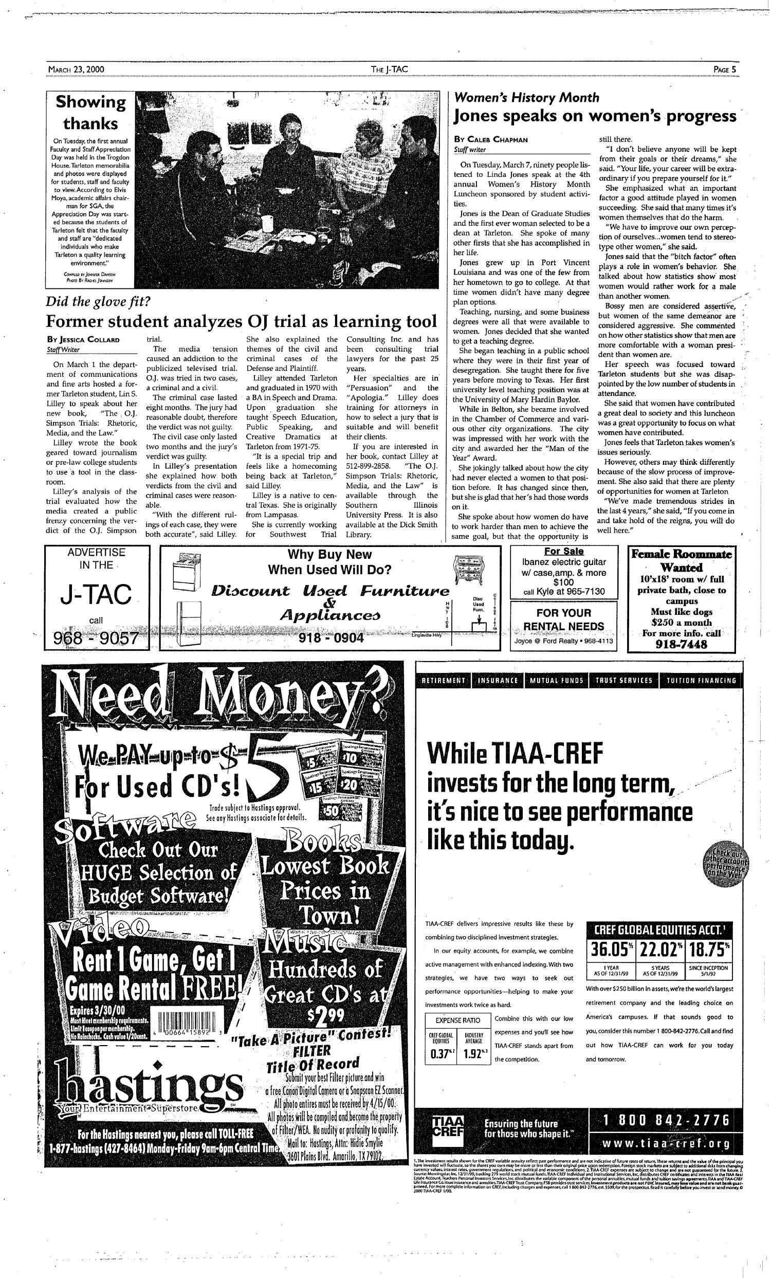 The J-TAC (Stephenville, Tex.), Vol. 159, No. 7, Ed. 1 Thursday, March 23, 2000
                                                
                                                    [Sequence #]: 5 of 12
                                                