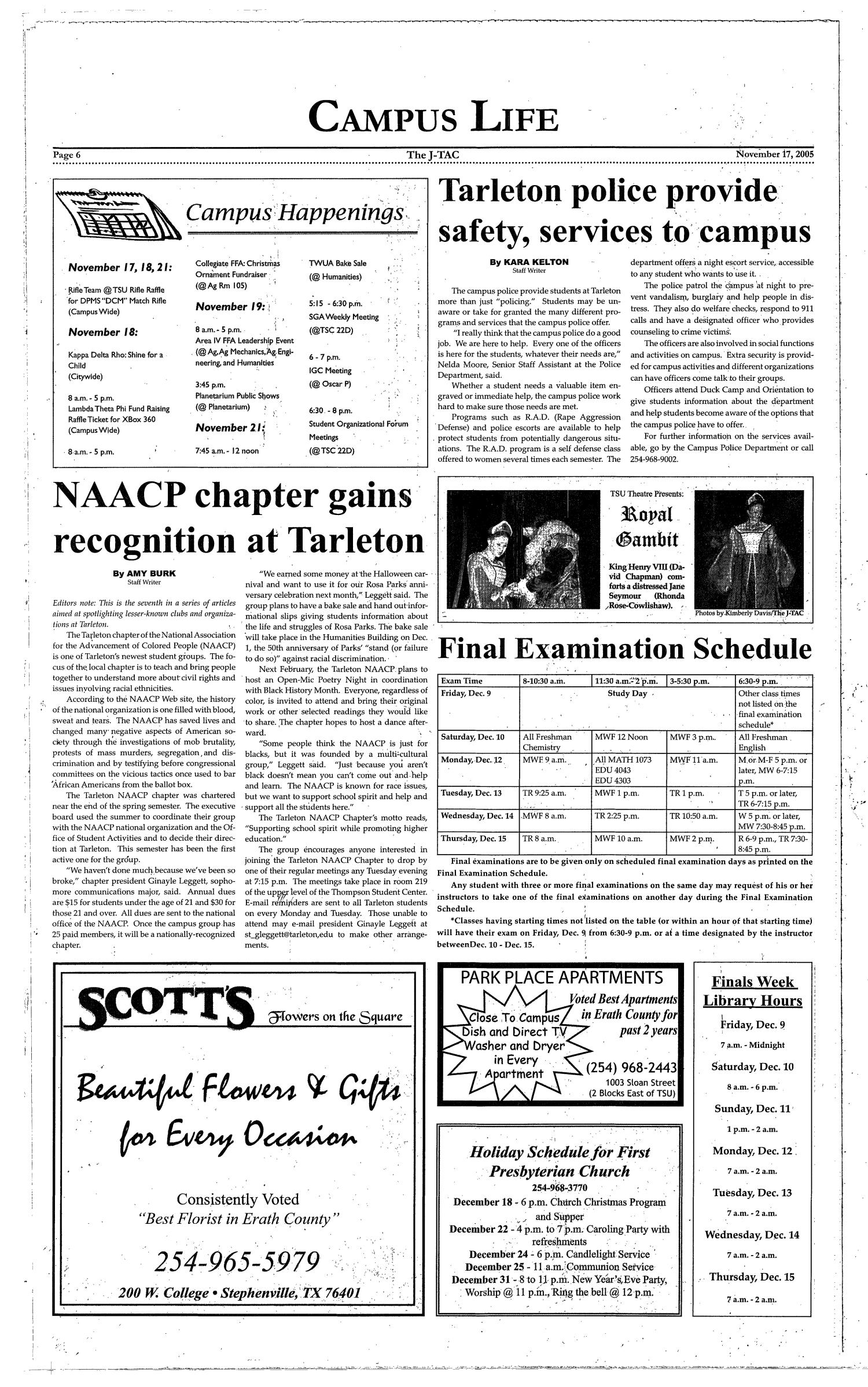The J-TAC (Stephenville, Tex.), Vol. 170, No. 13, Ed. 1 Thursday, November 17, 2005
                                                
                                                    [Sequence #]: 6 of 14
                                                