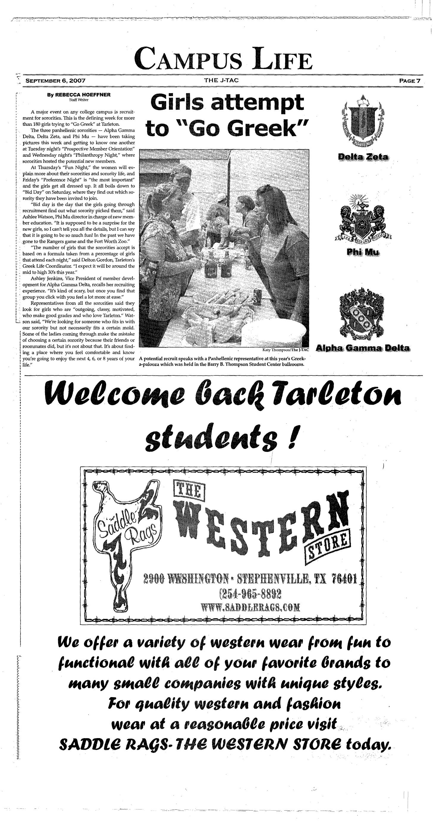 The J-TAC (Stephenville, Tex.), Vol. 178, No. 2, Ed. 1 Thursday, September 6, 2007
                                                
                                                    [Sequence #]: 7 of 12
                                                