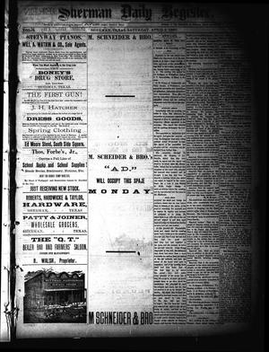 Primary view of object titled 'Sherman Daily Register (Sherman, Tex.), Vol. 2, No. 111, Ed. 1 Saturday, April 2, 1887'.