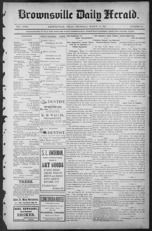 Primary view of object titled 'Brownsville Daily Herald (Brownsville, Tex.), Vol. NINE, No. 222, Ed. 1, Thursday, March 21, 1901'.