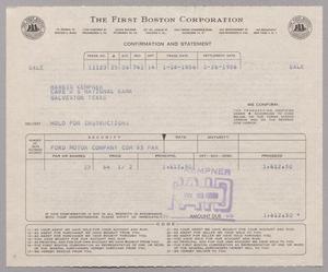 Primary view of object titled '[Invoice for the First Boston Corporation, January 26, 1956]'.