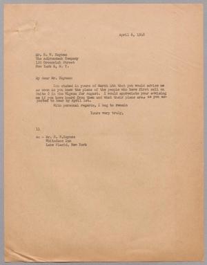 Primary view of object titled '[Letter from I. H. Kempner to H. W. Haynes, April 6, 1948]'.