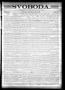Thumbnail image of item number 1 in: 'Svoboda. (La Grange, Tex.), Vol. 10, No. 13, Ed. 1 Thursday, April 11, 1895'.