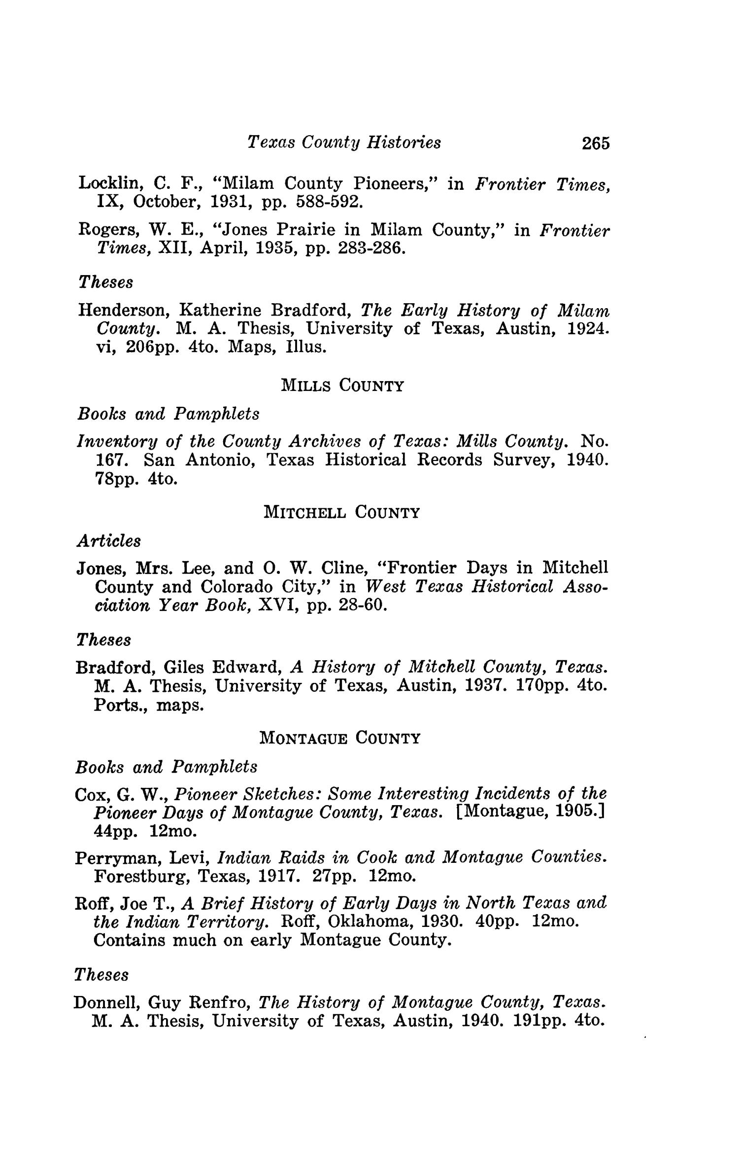 The Southwestern Historical Quarterly, Volume 45, July 1941 - April, 1942
                                                
                                                    265
                                                