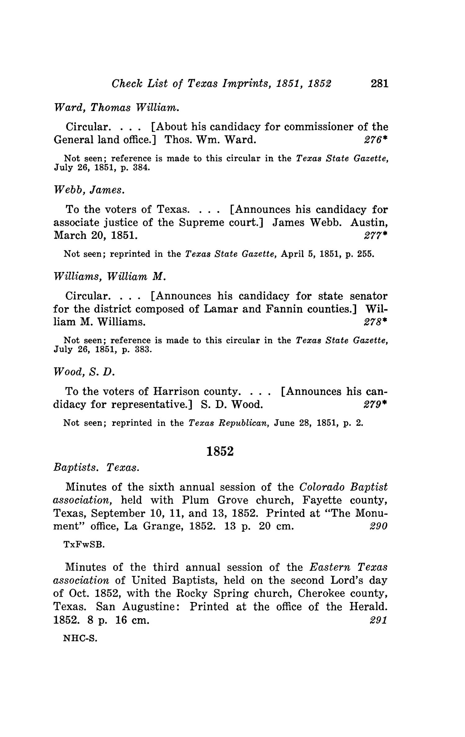 The Southwestern Historical Quarterly, Volume 47, July 1943 - April, 1944
                                                
                                                    281
                                                