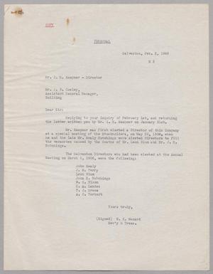 Primary view of object titled '[Letter from W. K. Menard to I. H. Kempner and J. P. Cowley, February 2, 1946]'.