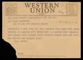 Primary view of [Telegram from Bill Moses to Alex Bradford, August 20, 1944]