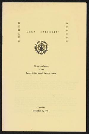 Primary view of object titled 'Catalog of Lamar University: 1975-1976, Supplement'.