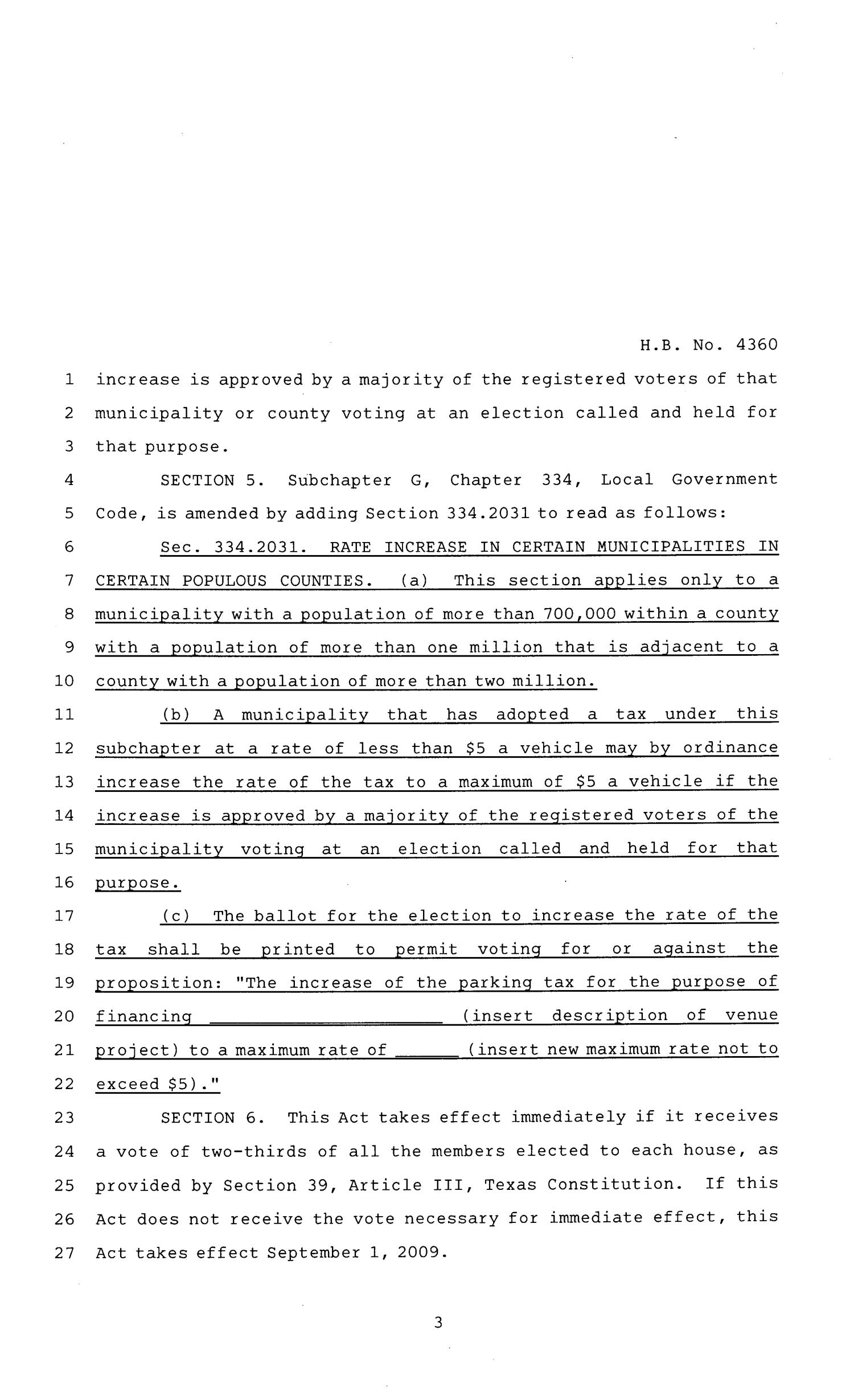 81st Texas Legislature, Regular Session, House Bill 4360, Chapter 1031
                                                
                                                    [Sequence #]: 3 of 4
                                                