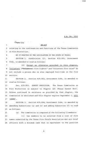 Primary view of object titled '81st Texas Legislature, House Bill 1011, Chapter 1216'.
