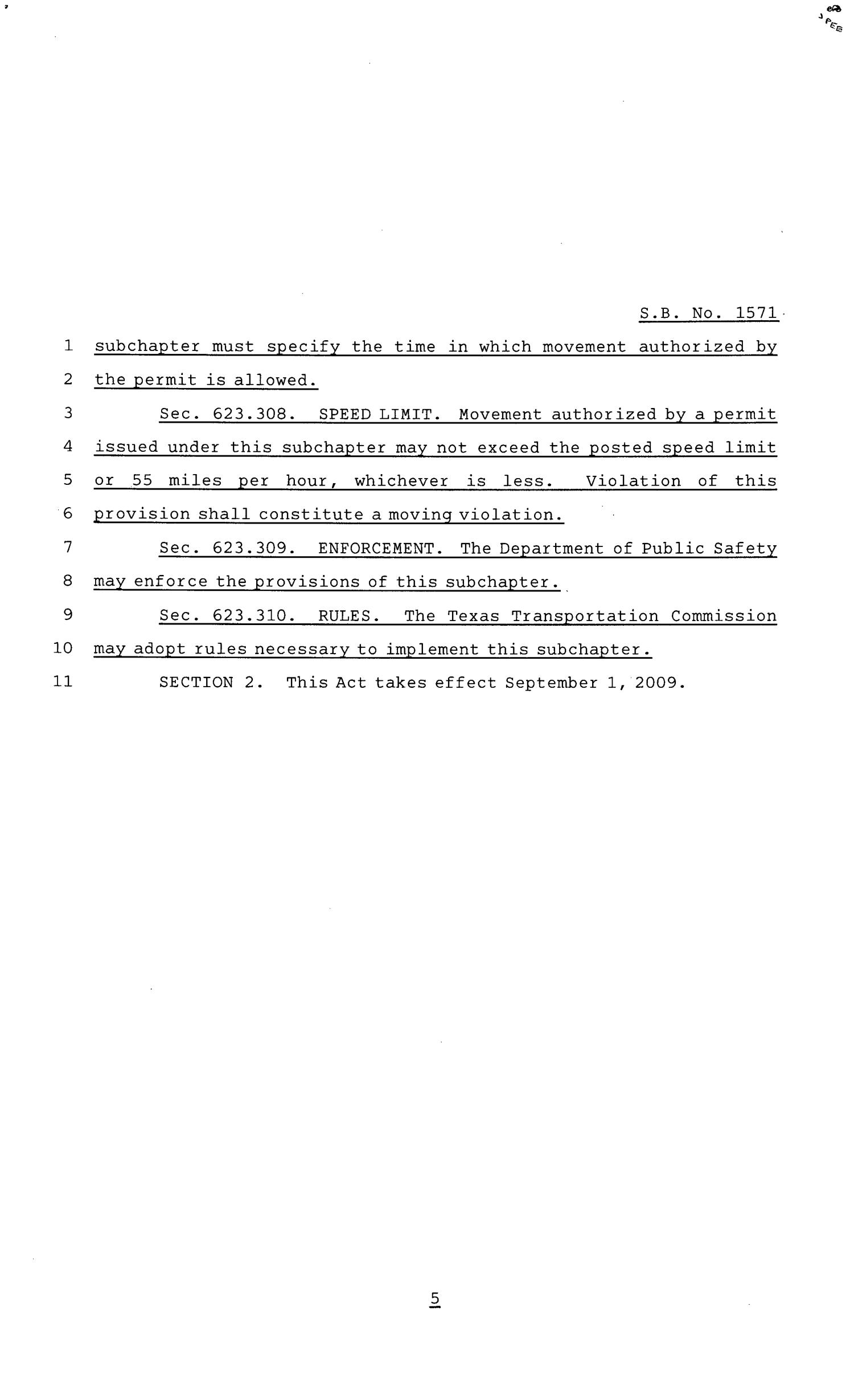 81st Texas Legislature, Senate Bill 1571, Chapter 812
                                                
                                                    [Sequence #]: 5 of 6
                                                