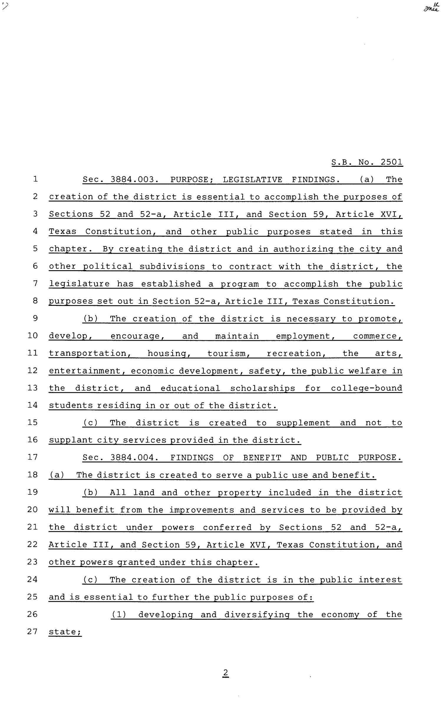 81st Texas Legislature, Senate Bill 2501, Chapter 866
                                                
                                                    [Sequence #]: 2 of 62
                                                