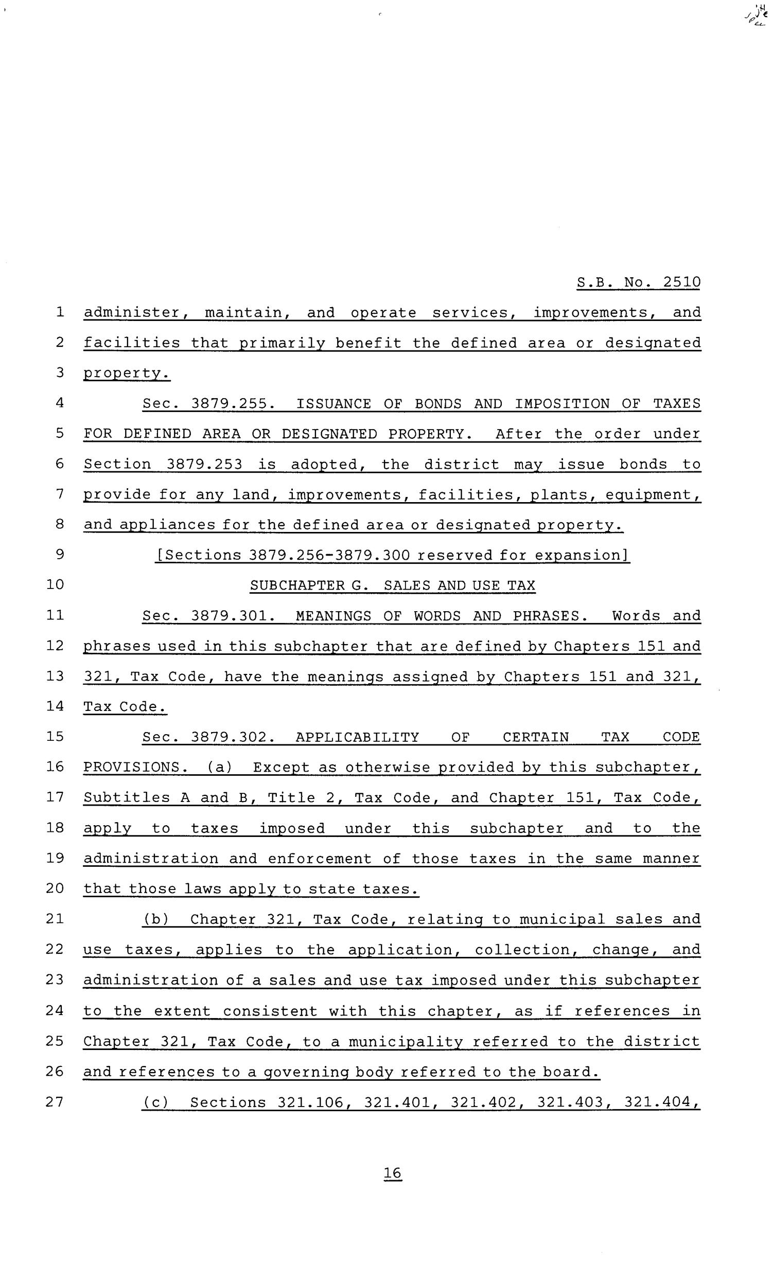 81st Texas Legislature, Senate Bill 2510, Chapter 872
                                                
                                                    [Sequence #]: 16 of 34
                                                