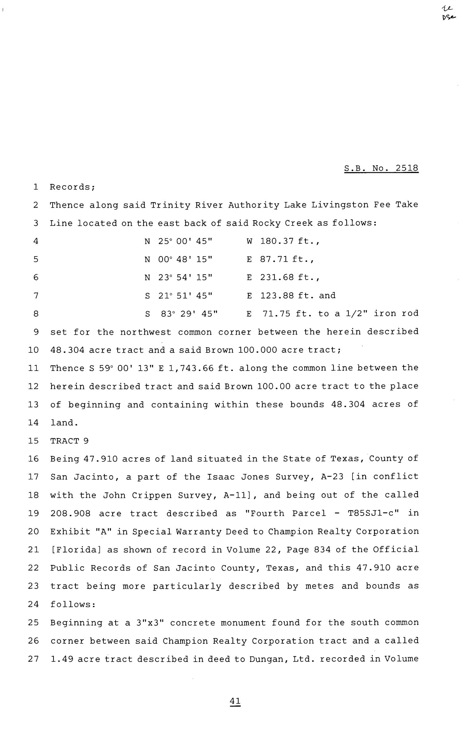 81st Texas Legislature, Senate Bill 2518, Chapter 877
                                                
                                                    [Sequence #]: 41 of 57
                                                