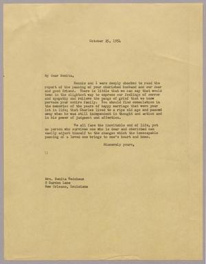 Primary view of object titled '[Letter from Isaac H. Kempner to Benita Godchaux, October 25, 1954]'.