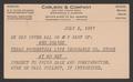 Postcard: [Postal Card from Carlson & Company to Henrietta Leonora Kempner, Jul…