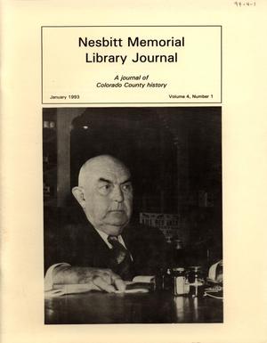 Primary view of object titled 'Nesbitt Memorial Library Journal, Volume 4, Number 1, January 1994'.