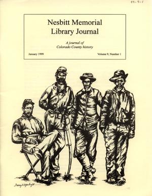 Primary view of object titled 'Nesbitt Memorial Library Journal, Volume 9, Number 1, January 1999'.