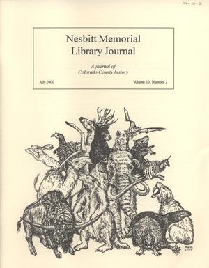 Primary view of object titled 'Nesbitt Memorial Library Journal, Volume 10, Number 2, July 2000'.