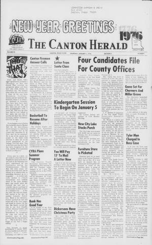 Primary view of object titled 'The Canton Herald (Canton, Tex.), Vol. 92, No. 1, Ed. 1 Thursday, January 1, 1976'.