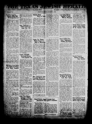 Primary view of object titled 'The Texas Jewish Herald (Houston, Tex.), Vol. 18, No. 20, Ed. 1 Thursday, January 14, 1926'.