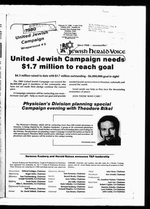 Primary view of object titled 'Jewish Herald-Voice (Houston, Tex.), Vol. 71, No. 44, Ed. 1 Thursday, February 21, 1980'.
