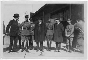 Primary view of object titled '[Col. Hugh B. Moore and Army officers]'.