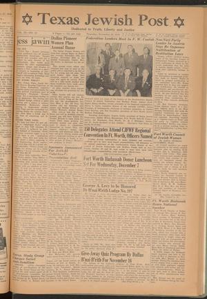 Primary view of object titled 'Texas Jewish Post (Fort Worth, Tex.), Vol. 3, No. 23, Ed. 1 Thursday, November 10, 1949'.
