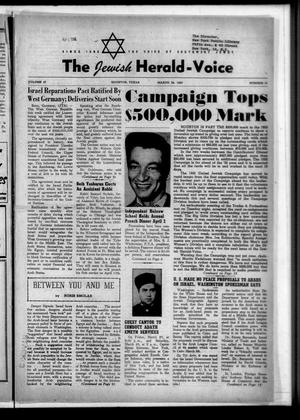 Primary view of object titled 'The Jewish Herald-Voice (Houston, Tex.), Vol. 47, No. 51, Ed. 1 Thursday, March 26, 1953'.