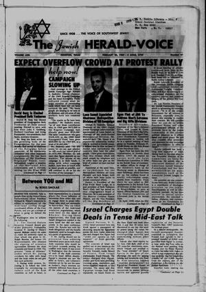 Primary view of object titled 'The Jewish Herald-Voice (Houston, Tex.), Vol. 63, No. 47, Ed. 1 Thursday, February 20, 1969'.