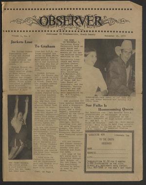 Primary view of object titled 'Erath Observer (Stephenville, Tex.), Vol. 1, No. 2, Ed. 1 Thursday, November 14, 1974'.