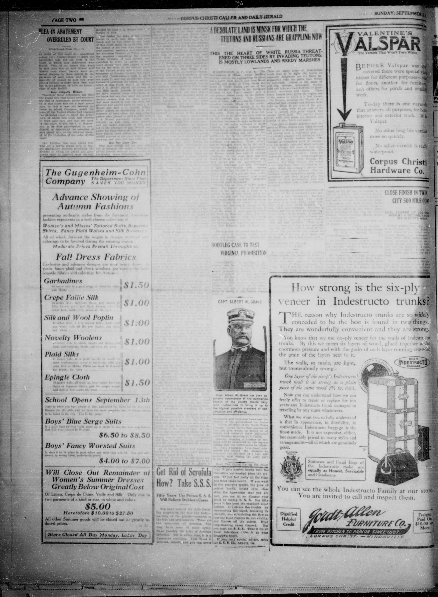 Corpus Christi Caller and Daily Herald (Corpus Christi, Tex.), Vol. SEVENTEEN, No. 236, Ed. 1, Sunday, September 5, 1915
                                                
                                                    [Sequence #]: 2 of 10
                                                