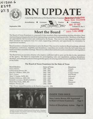 Primary view of object titled 'RN Update, Volume 27, Number 3, September 1996'.