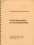 Book: Proceedings: State Employment of the Handicapped Workshop, 1972