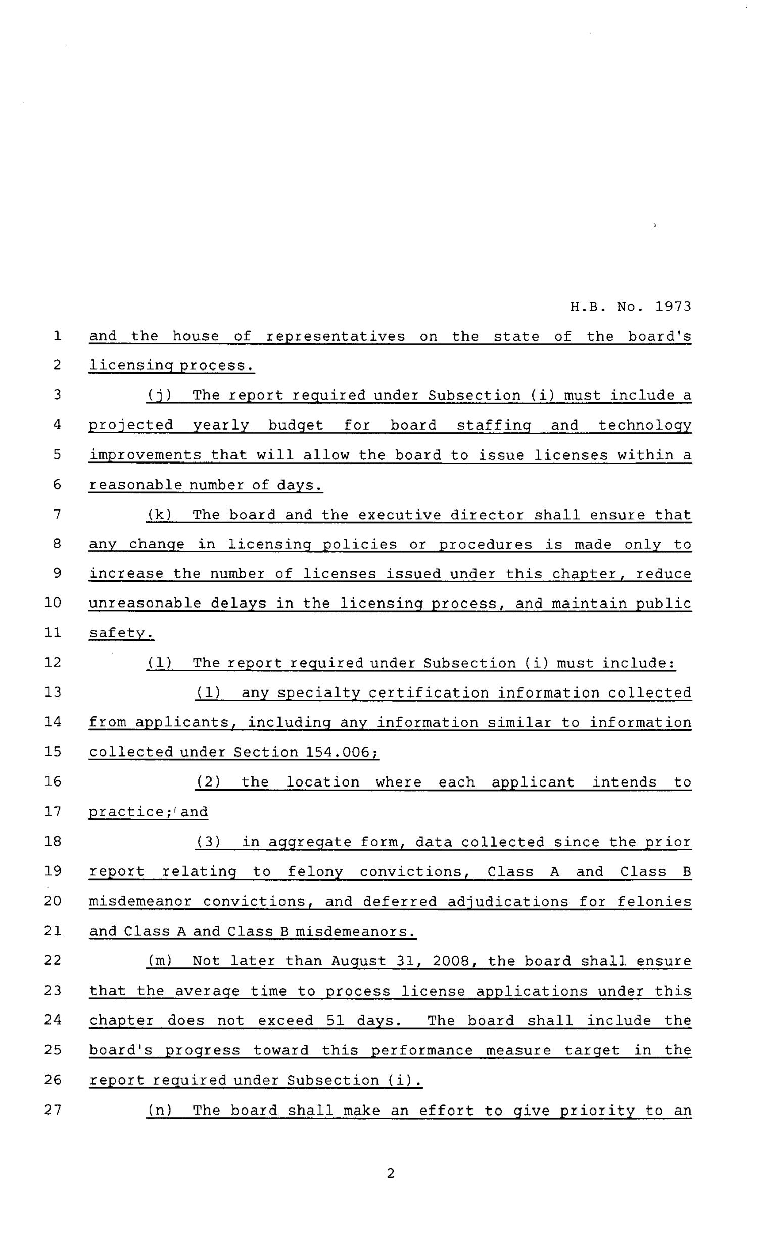 80th Texas Legislature, Regular Session, House Bill 1973, Chapter 880
                                                
                                                    [Sequence #]: 2 of 7
                                                