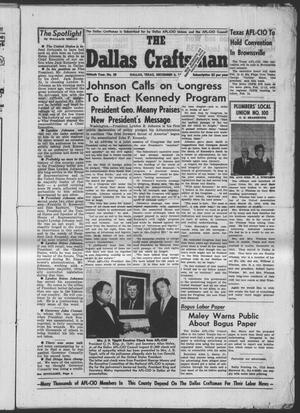 Primary view of object titled 'The Dallas Craftsman (Dallas, Tex.), Vol. 50, No. 28, Ed. 1 Friday, December 6, 1963'.