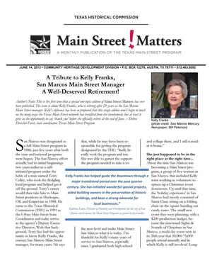 Primary view of object titled 'Main Street Matters, Special Issue, June 2013'.