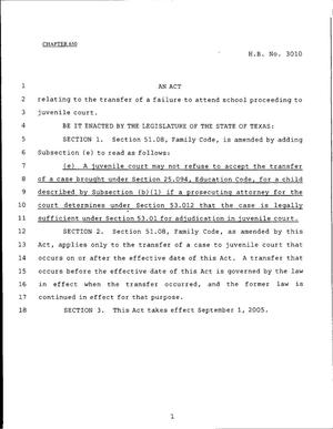 Primary view of object titled '79th Texas Legislature, Regular Session, House Bill 3010, Chapter 650'.