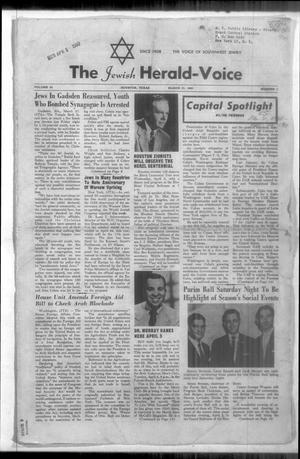 Primary view of object titled 'The Jewish Herald-Voice (Houston, Tex.), Vol. 55, No. 1, Ed. 1 Thursday, March 31, 1960'.