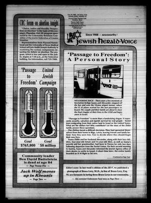 Primary view of object titled 'Jewish Herald-Voice (Houston, Tex.), Vol. 81, No. 29, Ed. 1 Thursday, October 19, 1989'.