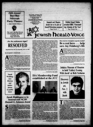 Primary view of object titled 'Jewish Herald-Voice (Houston, Tex.), Vol. 83, No. 31, Ed. 1 Thursday, October 17, 1991'.