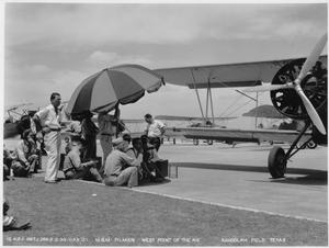 Primary view of object titled 'MGM Filming "West Point of the Air"'.