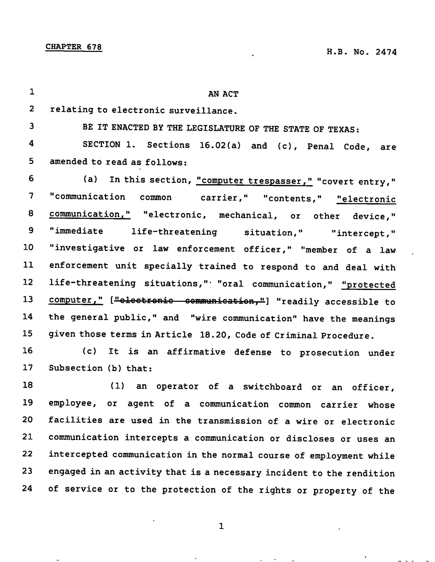 78th Texas Legislature, Regular Session, House Bill 2474, Chapter 678
                                                
                                                    [Sequence #]: 1 of 19
                                                