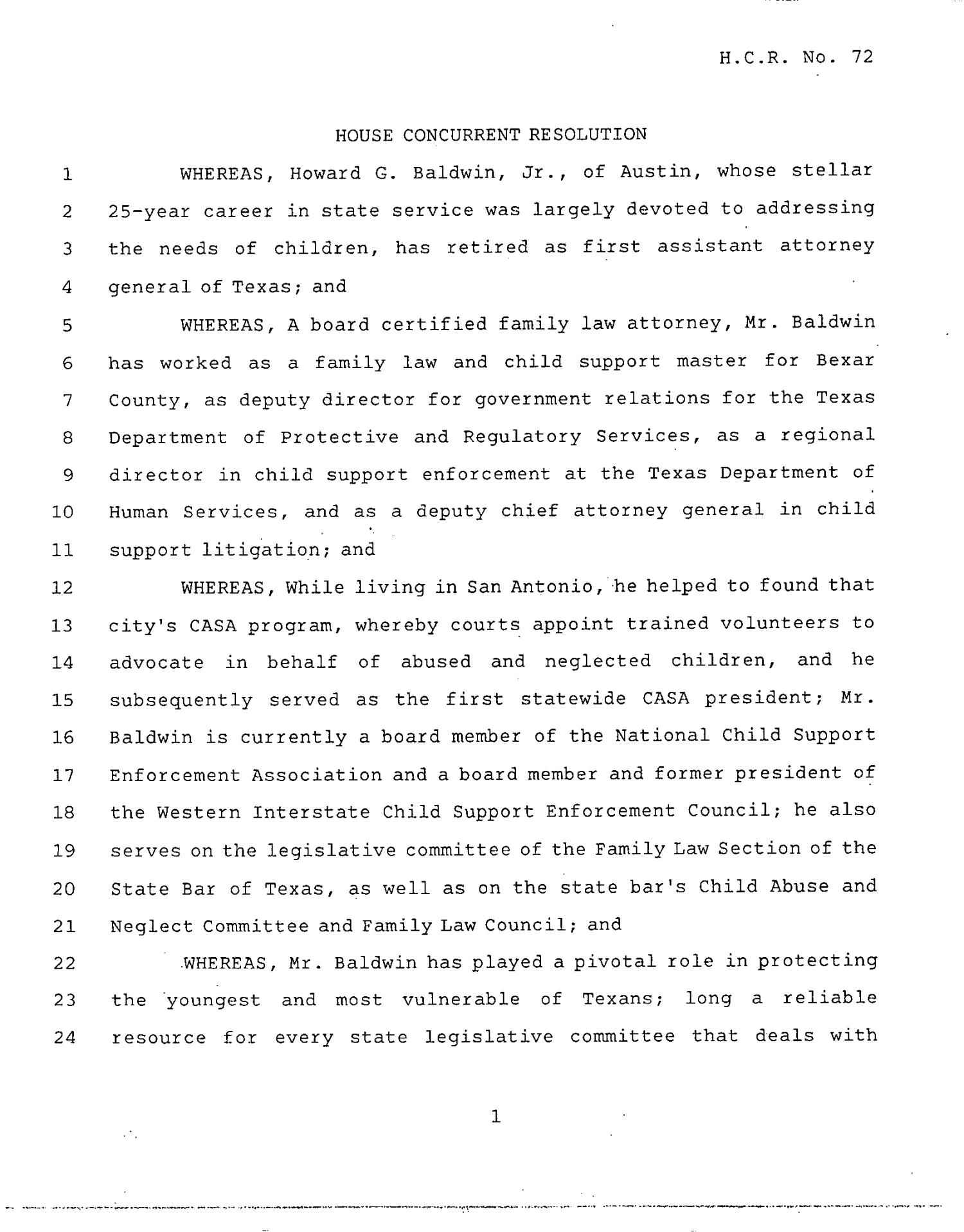 78th Texas Legislature, Regular Session, House Concurrent Resolution 72
                                                
                                                    [Sequence #]: 1 of 3
                                                
