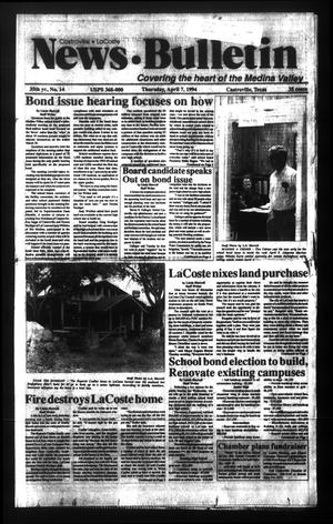 Primary view of object titled 'News Bulletin (Castroville, Tex.), Vol. 35, No. 14, Ed. 1 Thursday, April 7, 1994'.