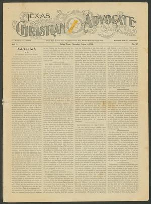 Primary view of object titled 'Texas Christian Advocate (Dallas, Tex.), Vol. 50, No. 50, Ed. 1 Thursday, August 4, 1904'.