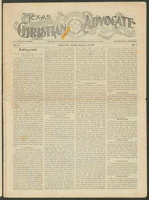 Primary view of object titled 'Texas Christian Advocate (Dallas, Tex.), Vol. 51, No. 5, Ed. 1 Thursday, September 22, 1904'.