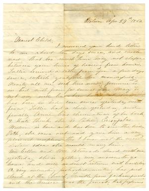 Primary view of object titled '[Letter from Maud C. Fentress to David Fentress, April 29, 1860]'.